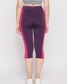 Shop Women's Violet Color Block Slim Fit Activewear Capri-Design