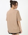 Shop Women's Warm Taupe Brown Always Typography Oversized T-shirt-Full