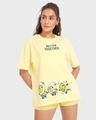 Shop Women's Wax Yellow Better Together Typography Oversized T-shirt-Front