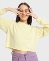 Shop Women's Wax Yellow Oversized Crop Sweatshirt-Front