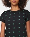 Shop Women's Weed Leaf Half Sleeve T-shirt