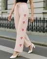Shop Women's Whisper Pink Printed Straight Fit Pants-Front