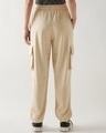 Shop Women's Beige Super Loose Fit Cargo Joggers-Full