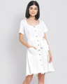 Shop Women's White A-Line Dress-Front