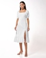 Shop Women's White A-Line Midi Dress