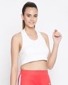 Shop Women's White Active Comfort Fit Crop Top-Full