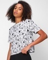 Shop Women's White All Over Bugs Bunny Printed Puffed Sleeve T-shirt-Front