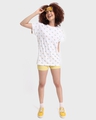 Shop Women's White All Over Donald Duck Printed Boyfriend T-shirt-Full