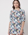 Shop Women's White All Over Floral Printed Dress-Front