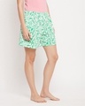 Shop Women's White All Over Leaves Printed Shorts-Design