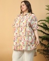 Shop Women's White All Over Printed Boxy Fit Plus Size Tunic Shirt-Design