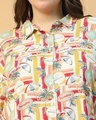 Shop Women's White All Over Printed Boxy Fit Plus Size Tunic Shirt