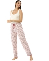 Shop Women's White All Over Printed Cotton Lounge Pants-Full