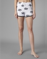Shop Women's White All Over Printed Lounge Shorts-Front