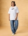 Shop Women's White All Over Printed Oversized Plus Size T-shirt-Full