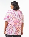 Shop Women's White & Purple All Over Printed Oversized Plus Size T-shirt-Design