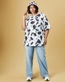 Shop Women's White All Over Printed Oversized Plus Size T-shirt