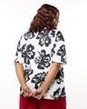 Shop Women's White & Black All Over Printed Oversized Plus Size T-shirt-Design