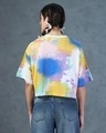 Shop Women's White & Yellow New World All Over Printed Oversized Crop T-shirt-Design