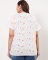 Shop Women's White All Over Printed Plus Size Boyfriend T-shirt-Design