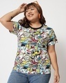 Shop Women's White All Over Printed Plus Size T-shirt-Front