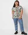 Shop Women's White All Over Printed Plus Size T-shirt-Full