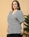 Shop Women's White All Over Printed Plus Size Top-Design