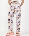 Shop Women's White Mickey All Over Printed Pyjamas-Front
