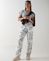 Shop Women's White All Over Printed Pyjamas-Full