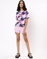 Shop Women's White All Over Printed Relaxed Fit T-shirt-Full