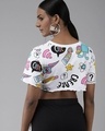 Shop Women's White All Over Printed Crop T-shirt-Design