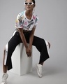Shop Women's White All Over Printed Crop T-shirt-Full