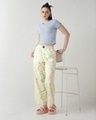 Shop Women's Off White All Over Printed Wide Leg Pyjamas-Full