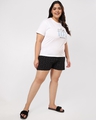 Shop Women's White and Black Dalmations Plus Size Lounge T-shirt and Shorts Set-Design