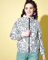 Shop Women's White and Black Doodle Graphic Printed Jacket-Front