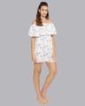 Shop Women's White Animal Printed Relaxed Fit Dress