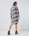 Shop Women's Black & White All Over Printed Oversized Shirt Dress-Design