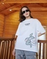 Shop Women's White Attempting To Adult Graphic Printed Oversized T-shirt-Front