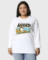 Shop Women's White Avoiding Responsibilities Graphic Printed Plus Size T-shirt-Front