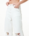 Shop Women's White Baggy Distressed Wide Leg Jeans