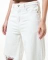 Shop Women's White Baggy Straight Fit Distressed Jeans