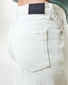 Shop Women's White Baggy Straight Fit Distressed Jeans