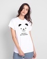 Shop Women's White Bear with Me Boyfriend T-shirt-Front