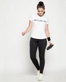 Shop Women's White Believe Typography Activewear T-shirt