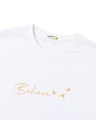 Shop Women's White Believe Typography Boyfriend T-shirt