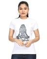 Shop Women's White Bengaluru Yoga Print Cotton T-shirt-Front