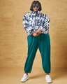 Shop Women's White & Black All Over Printed Oversized Plus Size Jacket-Full