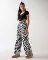 Shop Women's White & Black All Over Printed Wide Leg Pyjamas-Full