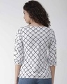 Shop Women's White & Black Checked Top-Design