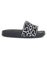 Shop Women's White & Black Printed Sliders-Design